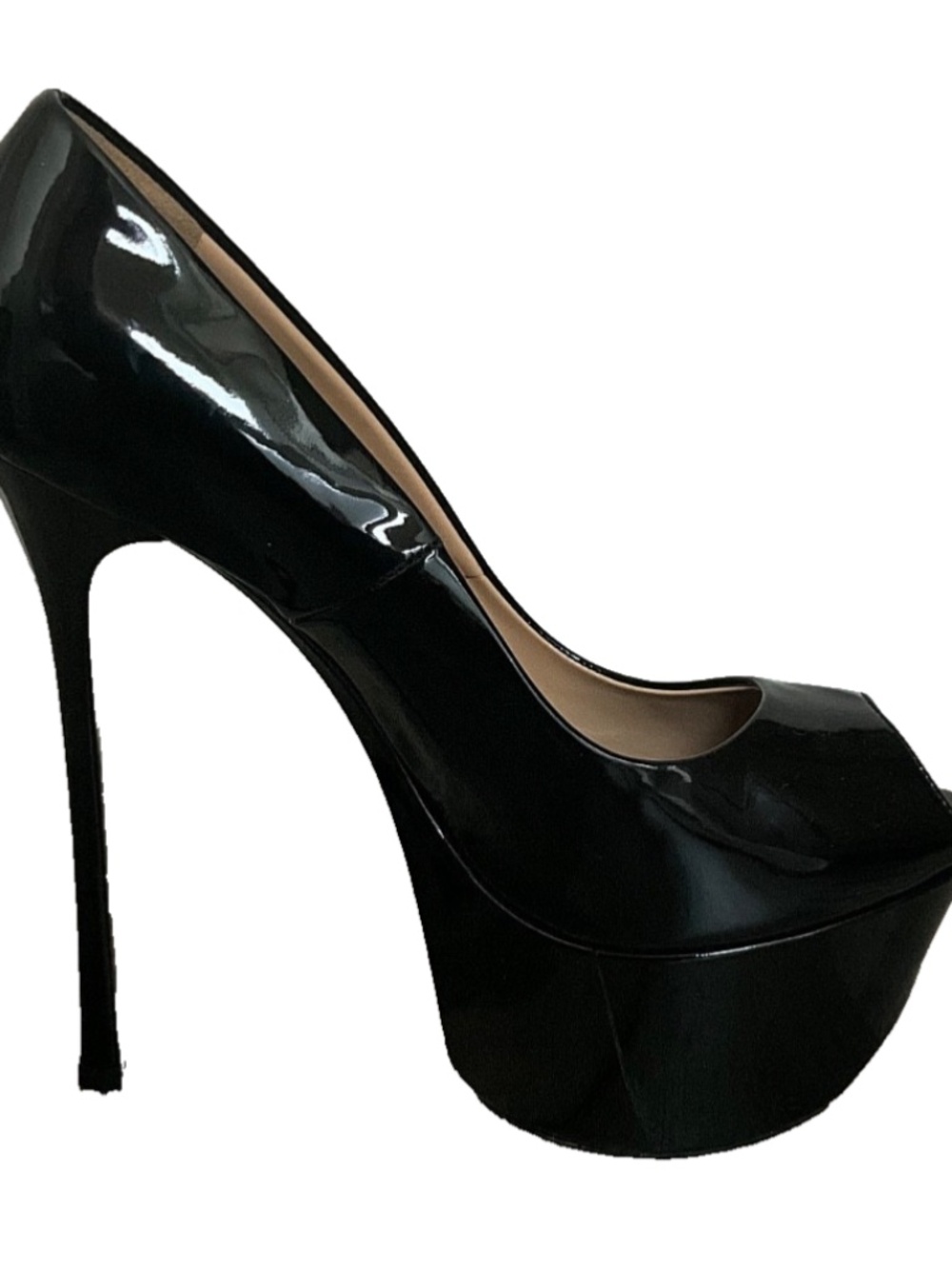 GIANMARCO LORENZI Black Patent Leather Pumps Size EU 40 Good Cond.